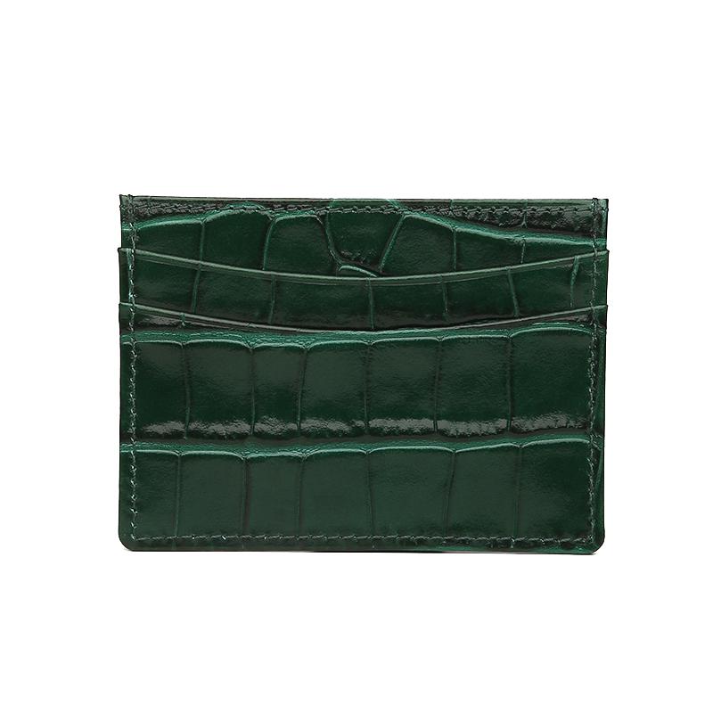 MM London Slim Crocodile Green Card Holder